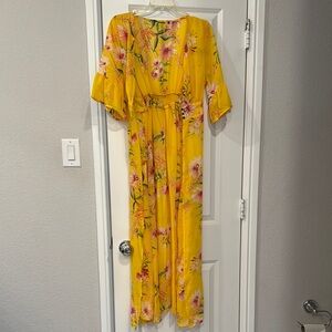 Yellow Floral Maxi Dress